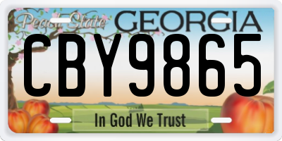 GA license plate CBY9865