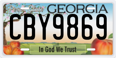 GA license plate CBY9869