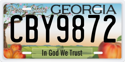 GA license plate CBY9872