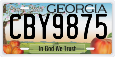 GA license plate CBY9875