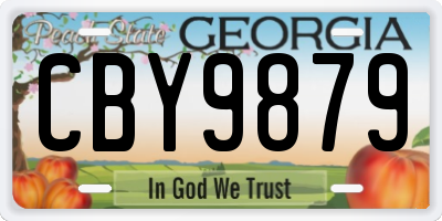 GA license plate CBY9879