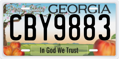 GA license plate CBY9883