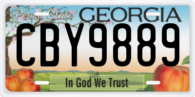 GA license plate CBY9889