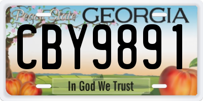 GA license plate CBY9891