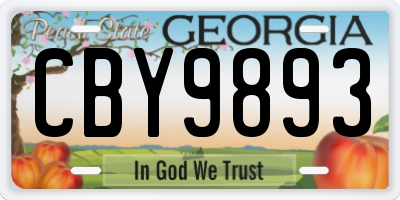 GA license plate CBY9893