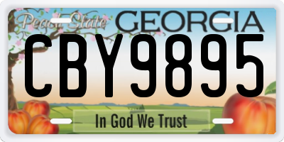 GA license plate CBY9895