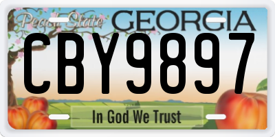GA license plate CBY9897