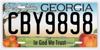 GA license plate CBY9898