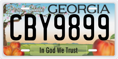 GA license plate CBY9899
