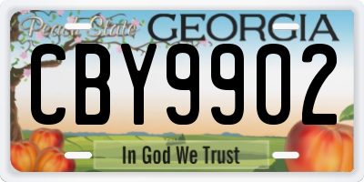 GA license plate CBY9902