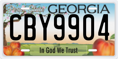 GA license plate CBY9904