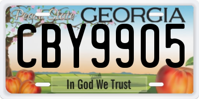 GA license plate CBY9905
