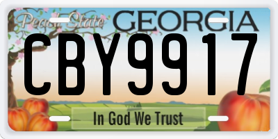 GA license plate CBY9917