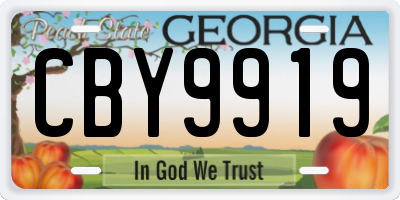 GA license plate CBY9919