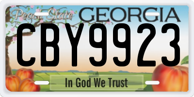 GA license plate CBY9923
