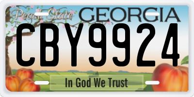 GA license plate CBY9924