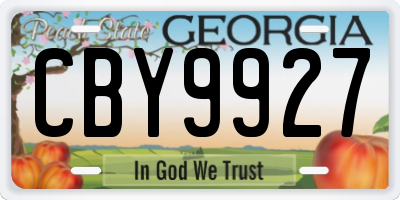 GA license plate CBY9927