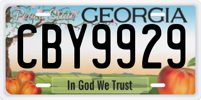 GA license plate CBY9929