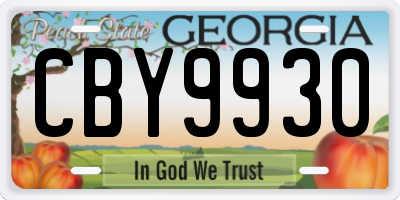 GA license plate CBY9930