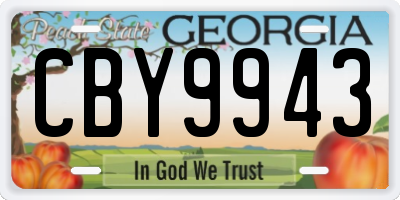 GA license plate CBY9943