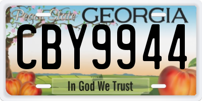 GA license plate CBY9944