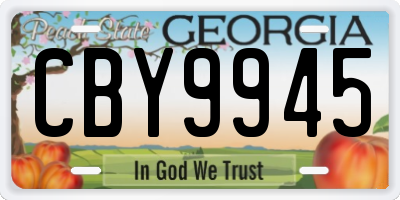 GA license plate CBY9945
