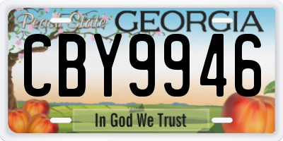 GA license plate CBY9946