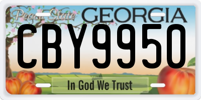 GA license plate CBY9950