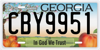 GA license plate CBY9951