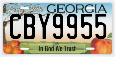 GA license plate CBY9955