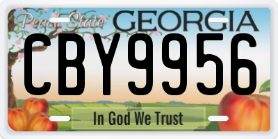 GA license plate CBY9956