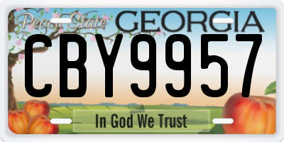 GA license plate CBY9957