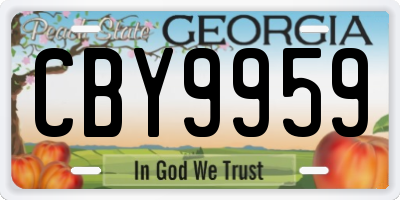GA license plate CBY9959