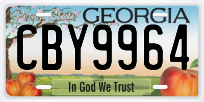 GA license plate CBY9964
