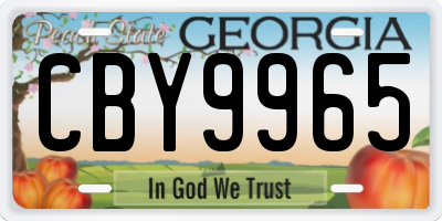 GA license plate CBY9965
