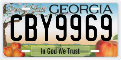 GA license plate CBY9969