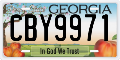 GA license plate CBY9971