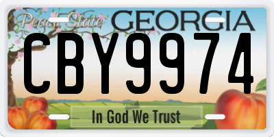 GA license plate CBY9974