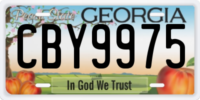 GA license plate CBY9975