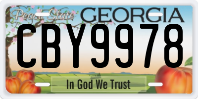 GA license plate CBY9978