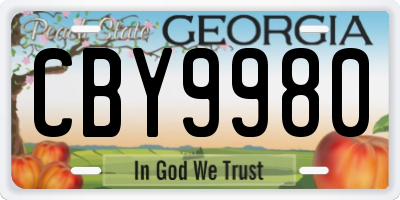 GA license plate CBY9980