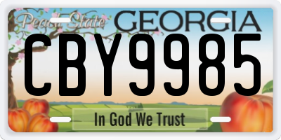 GA license plate CBY9985