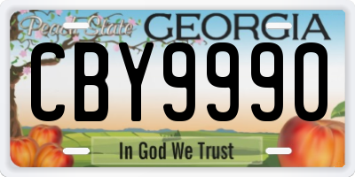 GA license plate CBY9990
