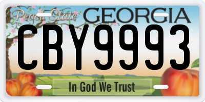 GA license plate CBY9993