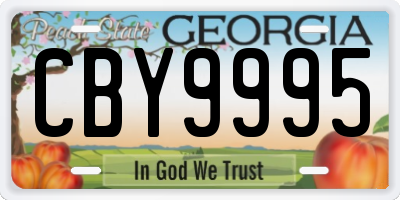 GA license plate CBY9995