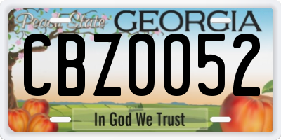 GA license plate CBZ0052