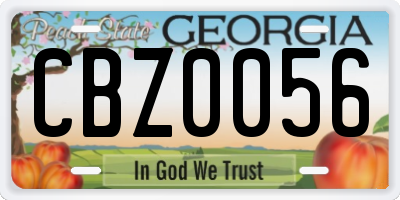 GA license plate CBZ0056