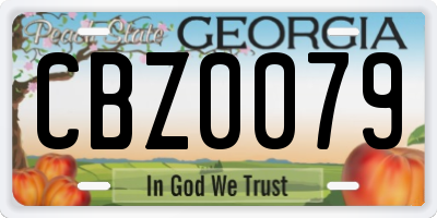 GA license plate CBZ0079