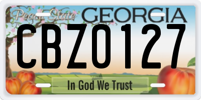 GA license plate CBZ0127