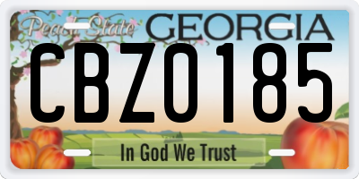 GA license plate CBZ0185